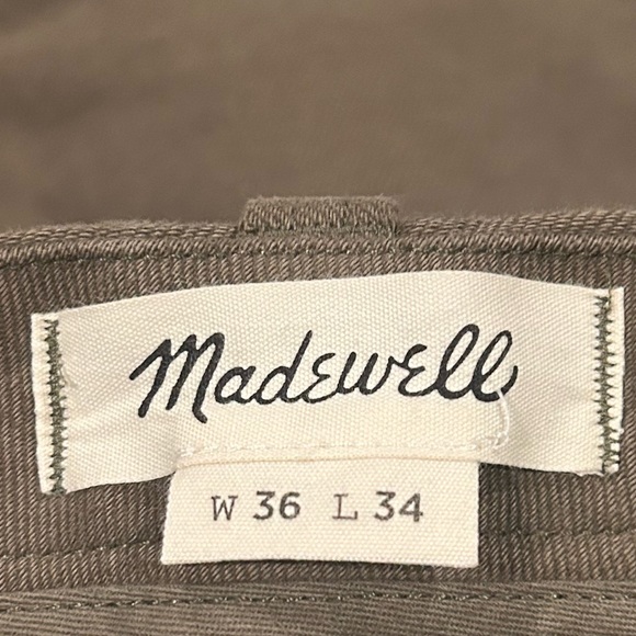 Madewell Men’s Slim Brushed Chino Pants Olive Colored Size 36 x 34 - Picture 5 of 14